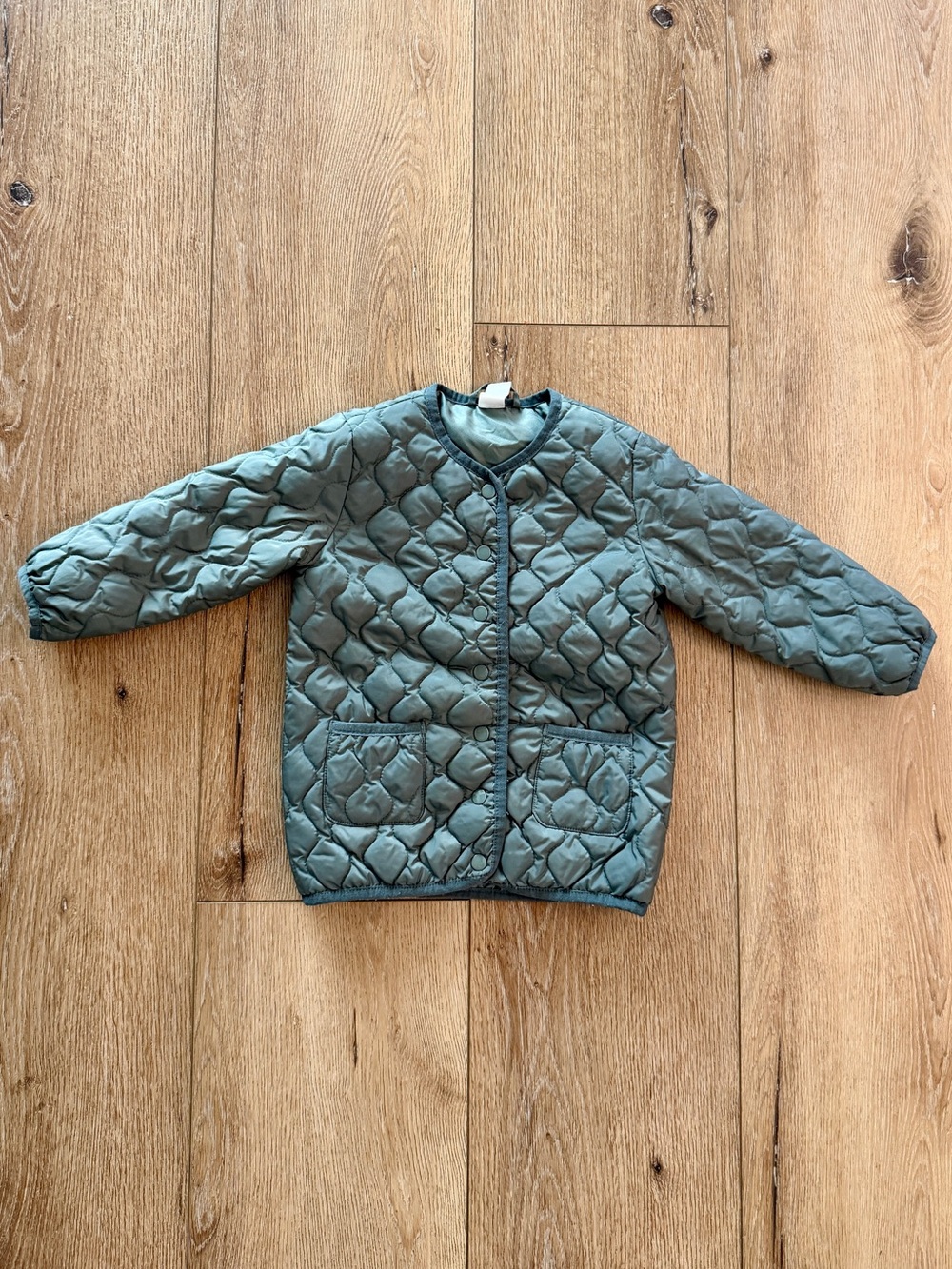 H&M Sage Green Quilted Lightweight Puffer Jacket - Size 18 Months (US)